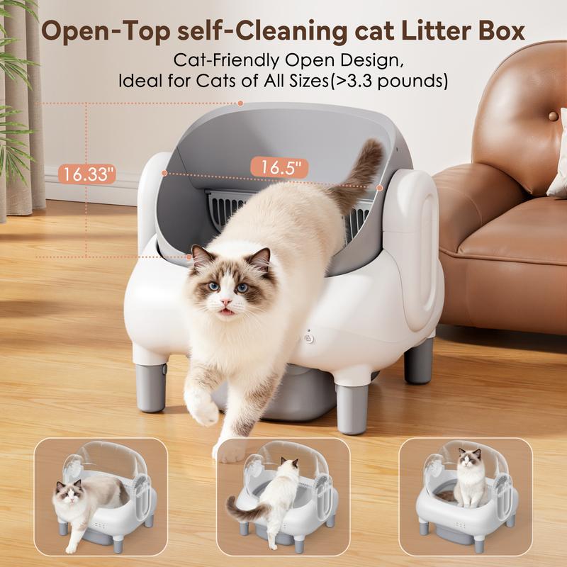 Smart Self-Cleaning Litter Box for Multiple Cats
