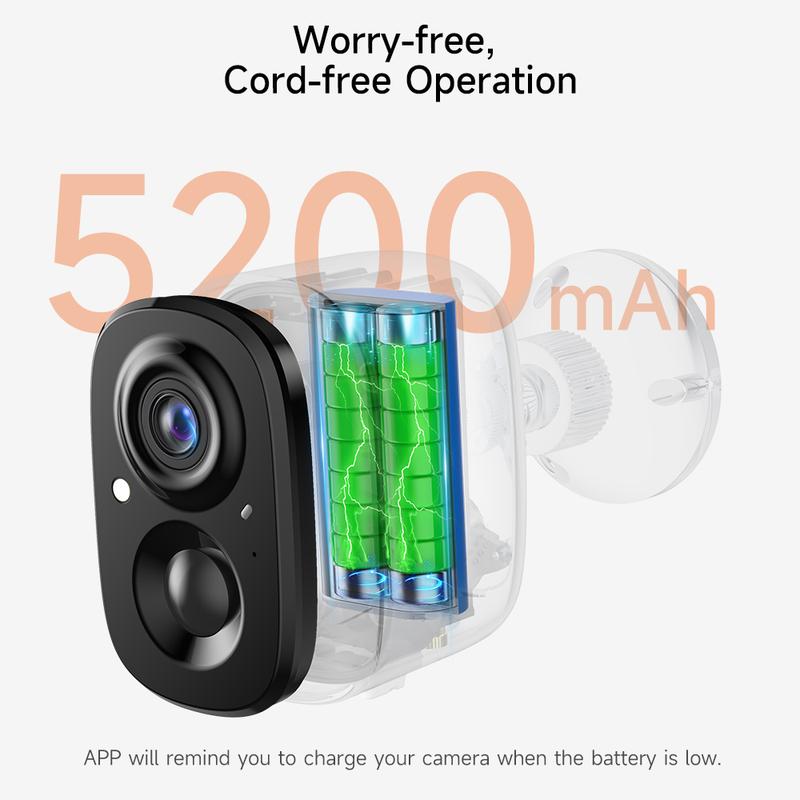 CINMOORE 2.5K Smart Magnetic Security Camera