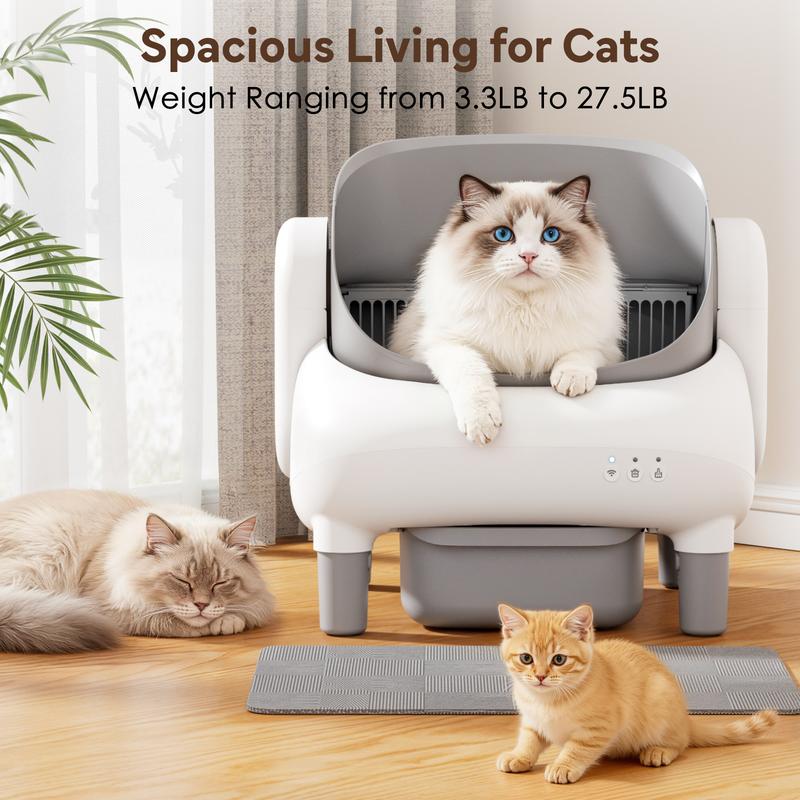 Smart Self-Cleaning Litter Box for Multiple Cats