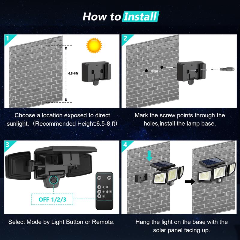 Tuffenough Solar Outdoor Security Lights – 2500LM