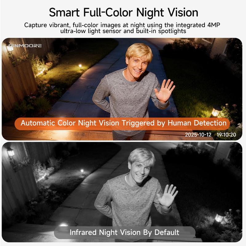 CINMOORE 2.5K Smart Magnetic Security Camera