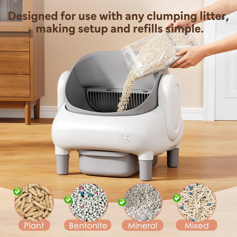 Smart Self-Cleaning Litter Box for Multiple Cats