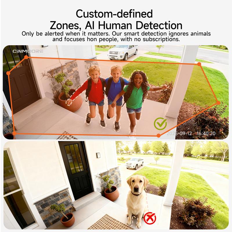 CINMOORE 2.5K Smart Magnetic Security Camera